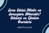 Sera Etkisi Nedir ve Sonuçları Nelerdir? Etkileri ve Çözüm Önerileri