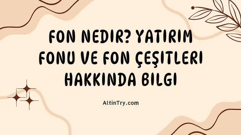 Fon Nedir? Yatırım Fonu ve Fon Çeşitleri Hakkında Bilgi