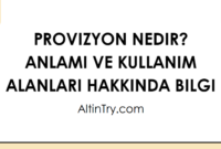 Provizyon Nedir? Anlamı ve Kullanım Alanları Hakkında Bilgi Provizyon Nedir? Anlamı ve Kullanım Alanları Hakkında Bilgi